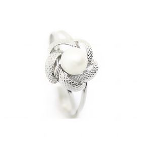 Foto de 02-AG7246S - *OFERTA* SORTIJA PLATA COMUNIÓN PERLA 9X9MM