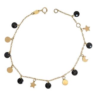 Foto de 45-34 - PULSERA PIEDRAS ÓNIX 5MM 18.5CM (ANILLA A 2.5CM) 18K