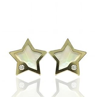 Foto de 51-1651206 - PENDIENTES ESTRELLA NÁCAR CIRCONITA 8MM 18K