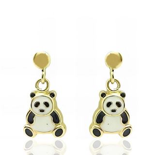 Foto de 62-280169201 - PENDIENTES OSO PANDA ESMALTE 15MM 18K