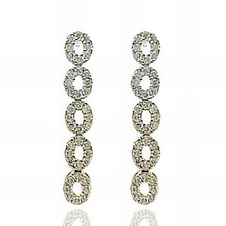 Foto de 44-100P - PENDIENTES CIRCONITA BICOLOR 25MM PRESIÓN 18K