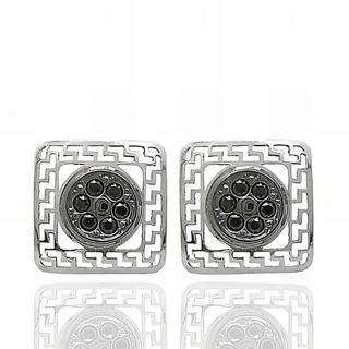 Foto de 51-40405B - PENDIENTES CIRCONITA NEGRA 8MM O.B. 18K