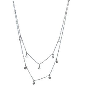 Foto de 25-0062 - GARGANTILLA PLATADOS CADENAS CIRCONITA 45CM (ALARGADOR 5CM)