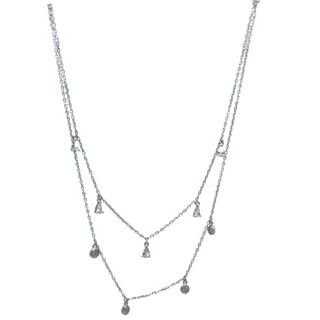 Foto de 25-0062 - GARGANTILLA PLATADOS CADENAS CIRCONITA 45CM (ALARGADOR 5CM)