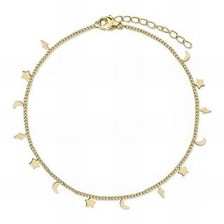 Foto de 18-AC290005 - TOBILLERA ACERO CHAPADA MOTIVOS 21CM (ALARGADOR 5CM)