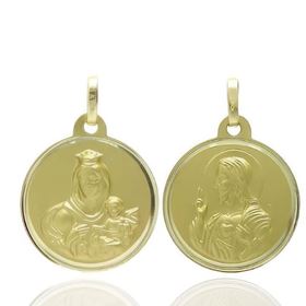 Foto de 78-5003-114 - ESCAPULARIO V. CARMEN-S. CORAZÓN 14MM (1,15gr) 18K 