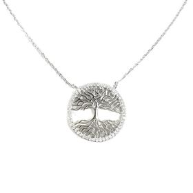 Foto de 25-0019G - GARGANTILLA PLATA ÁRBOL DE LA VIDA CIRCONITA 20MM 42CM (ALARLGADOR 2.5CM)