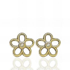 Foto de 51-2003462 - PENDIENTES FLOR CIRCONITA 7MM 18k