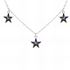 Foto de 25-1375G - GARGANTILLA PLATA ESTRELLAS PIEDRAS COLOR 9MM 42CM + 5CM