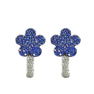 Foto de 25-1711A - PENDIENTES PLATA FLOR CIRCONITA AZUL 13MM