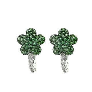 Foto de 25-1711 - PENDIENTES PLATA FLOR CIRCONITA VERDE 13MM