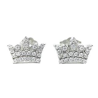 Foto de 25-2195 - PENDIENTES PLATA CORONA CIRCONITA 5MM