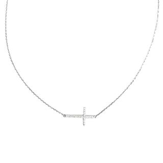 Foto de 25-2113G - GARGANTILLA PLATA CRUZ CIRCONITA 20MM 42CM (ALARGADOR 3CM)