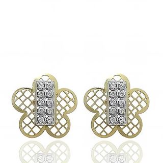 Foto de 51-1229204 - PENDIENTES FLOR BICOLOR CIRCONITA 10MM 18K