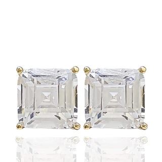 Foto de 05-3988 - PENDIENTES CIRCONITA 8X8MM 18K