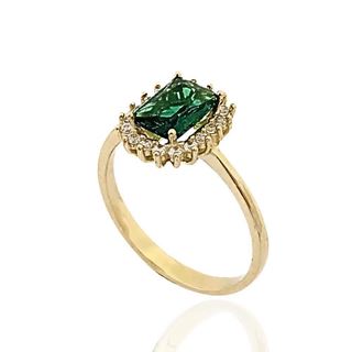 Foto de 28-030ES - SORTIJA ESMERALDA CIRCONITA 11MM 18K**