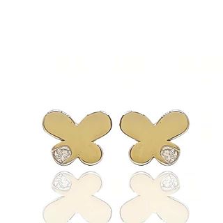 Foto de 99-PT849 - PENDIENTES MARIPOSA CIRCONITA 4.5MM 18K