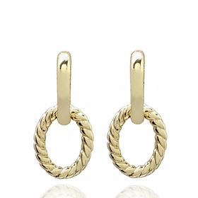 Foto de 62-2075 - PENDIENTES OVAL GALLONADO 16MM 18K