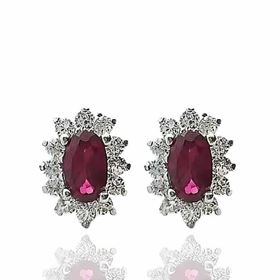 Foto de 13-7588BRP - PENDIENTES RUBÍ CIRCONITA 8MM O.B. 18K