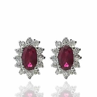 Foto de 13-7588BRP - PENDIENTES RUBÍ CIRCONITA 8MM O.B. 18K