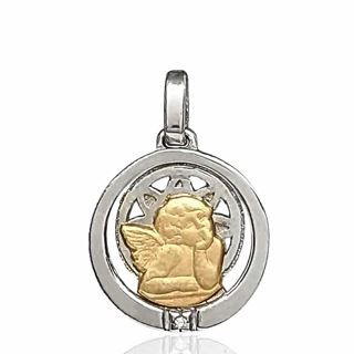 Foto de 26-AG300-0A - MEDALLA ORO Y PLATA BEBÉ ÁNGEL BRILLANTE 16MM FINOR