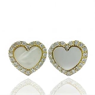 Foto de 62-00186 - PENDIENTES CORAZÓN NÁCAR CIRCONITA 8MM 18K
