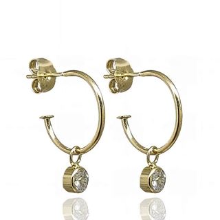 Foto de 00-1544 - CRIOLLAS CHATÓN CIRCONITA 4MM 13MM PRESIÓN 18K 