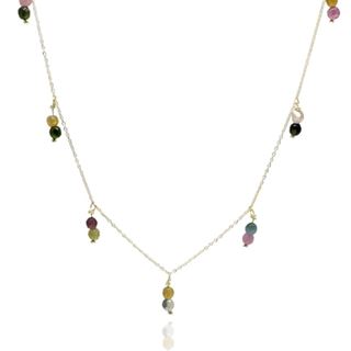 Foto de 05-4433H - GARGANTILLA PIEDRAS COLOR 10MM 45CM (ANILLA A 3CM) 18K 