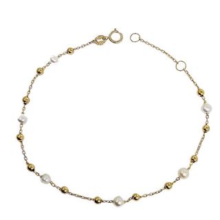 Foto de 28-2261 - PULSERA PERLAS-BOLAS 18.5CM (ANILLA A 2CM) 18K