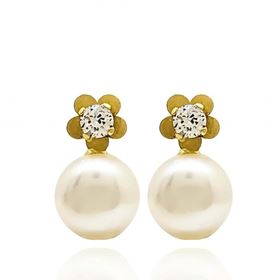 Foto de 41-146301 - PENDIENTES TÚ Y YO PERLA 14MM 18K