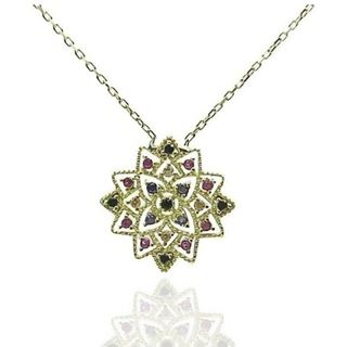 Foto de 44-10442G - GARGANTILLA MANDALA PIEDRAS COLOR 14MM 45CM (ALARGADOR 3CM) 18K