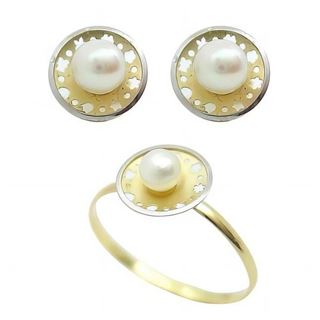 Foto de 51-1269301 - SORTIJA PERLA BICOLOR 8MM 18K