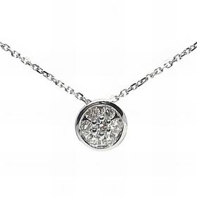 Foto de 10-297-1648B - CADENA-COLGANTE 'NETO' 7 BRILLANTES 0.180KTES. RD SI 6MM 45CM (ANILLA A 2.5CM) O.B. 18K