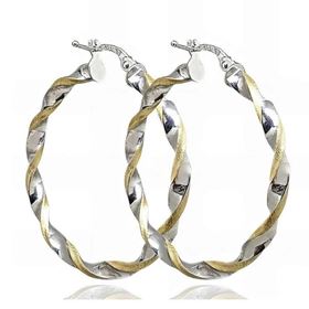 Foto de 10-472-105BI-30 - CRIOLLAS RETORCIDAS BICOLOR 3X30MM EXTERIOR 18K