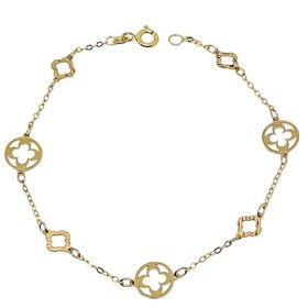 Foto de 10-656-172 - PULSERA FLORES CALADAS 8MM 18.5CM 18K