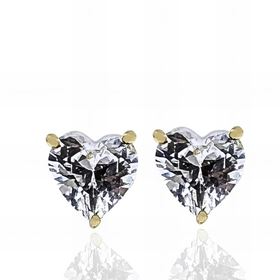 Foto de 13-9602P - PENDIENTES CIRCONITA CORAZÓN JUEGO 6MM 18K