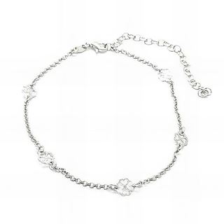 Foto de 20-12T - TOBILLERA PLATA TRÉBOLES 5MM 19CM (ALARGADOR 6CM)