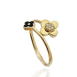 Foto de 10-711-382S - SORTIJA FLORES ESMALTE CIRCONITA 12MM 18K**
