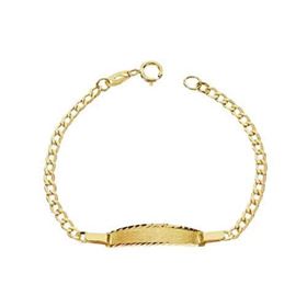 Foto de 88-1615 - PULSERA BEBÉ PLACA BARBADA 2MM (PLACA 4.5X20MM) 12CM (1,12gr) 18K