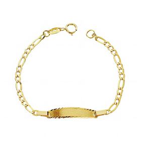 Foto de 88-1599 - PULSERA BEBÉ PLACA 3X1 (PLACA 4X20MM) 12CM (1,08gr) 18K