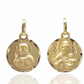 Foto de 78-5003-314 - ESCAPULARIO V. CARMEN-S. CORAZÓN 14MM 18K 