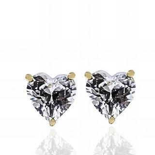 Foto de 13-9602P - PENDIENTES CIRCONITA CORAZÓN JUEGO 6MM 18K