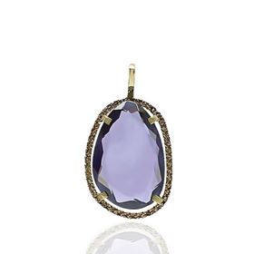 Foto de 71-4643CM - COLGANTE PIEDRA COLOR MORADO 20MM 18K