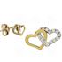 Foto de 14-4643 - PENDIENTES CORAZONES CIRCONITA BICOLOR 9MM 18K