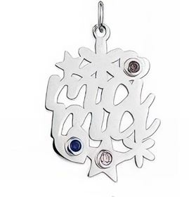 Foto de 18-AG720003 - COLGANTE PLATA 'MAMÁ' PIEDRAS COLOR 25MM