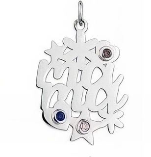 Foto de 18-AG720003 - COLGANTE PLATA 'MAMÁ' PIEDRAS COLOR 25MM