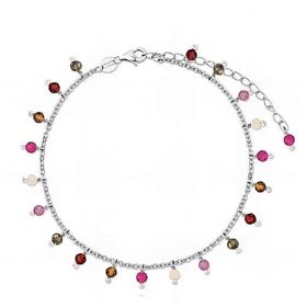 Foto de 18-AG115521 - TOBILLERA PLATA PIEDRAS COLOR 21CM (ALARGADOR 5CM)