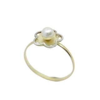 Foto de 51-1322901 - SORTIJA FLOR PERLA BICOLOR 8MM 18K