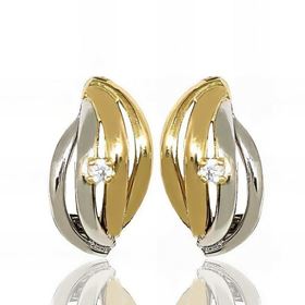 Foto de 42-3006-P - PENDIENTES BICOLOR CIRCONITA 14MM OMEGA 18K