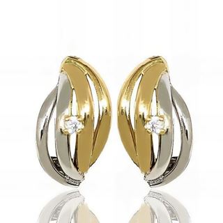 Foto de 42-3006-P - PENDIENTES BICOLOR CIRCONITA 14MM OMEGA 18K